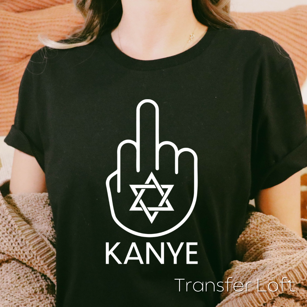 Fuck Kanye T-Shirt -Middle finger flip