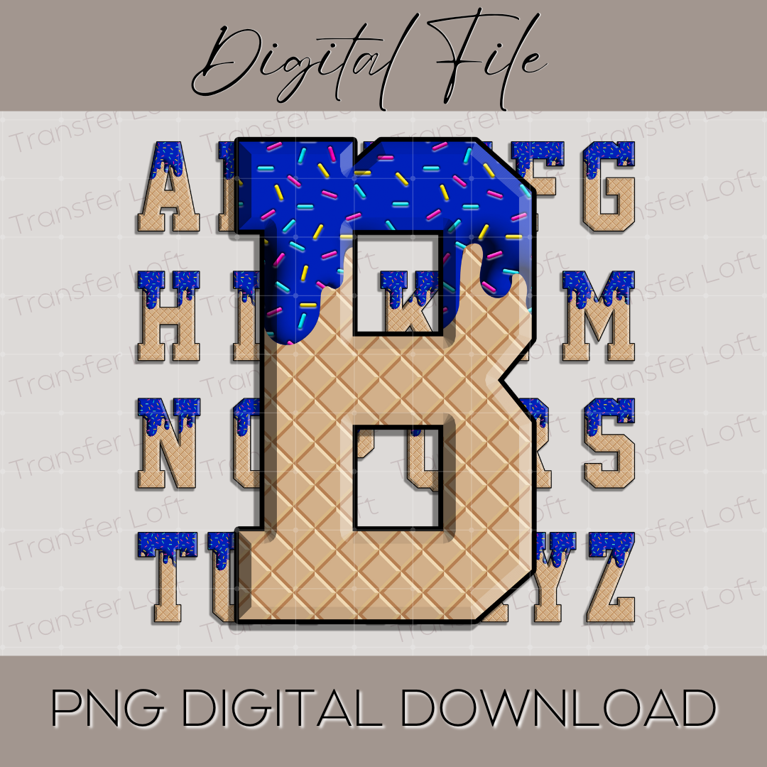 Royal Blue Ice Cream Drip Letters Png