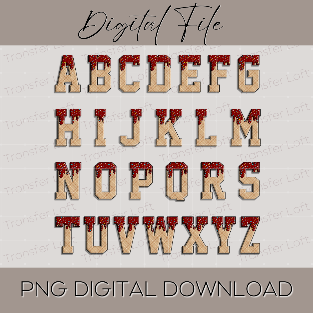 Maroon Ice Cream Drip Letters Png