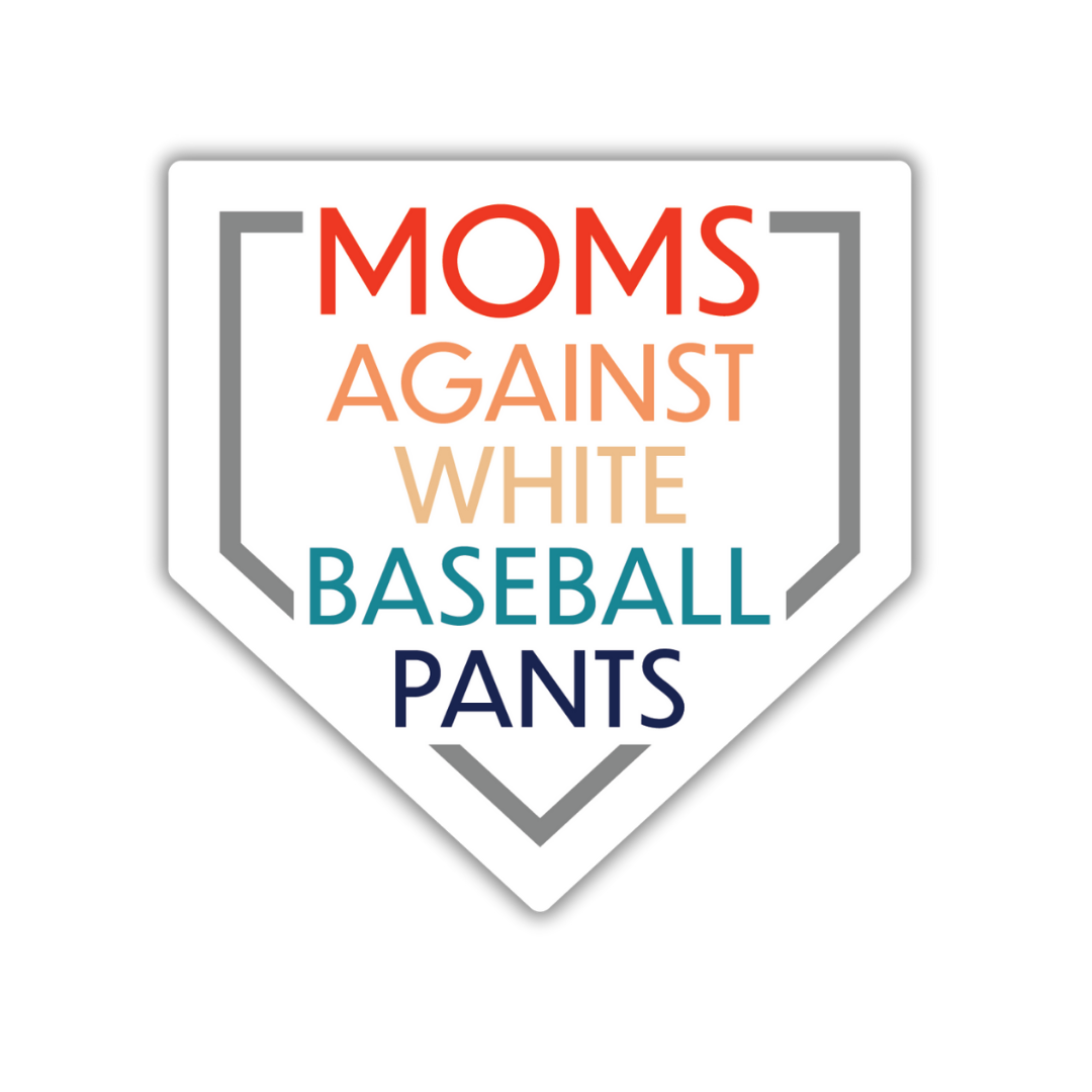 Moms Against White Baseball Pants Magnet