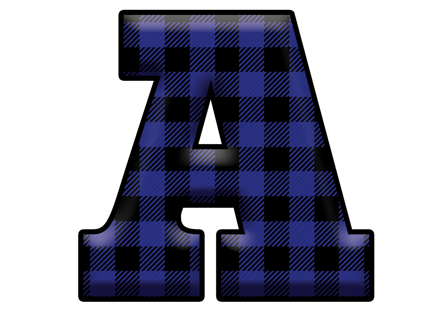 Blue Plaid Initials- Full Color Transfer