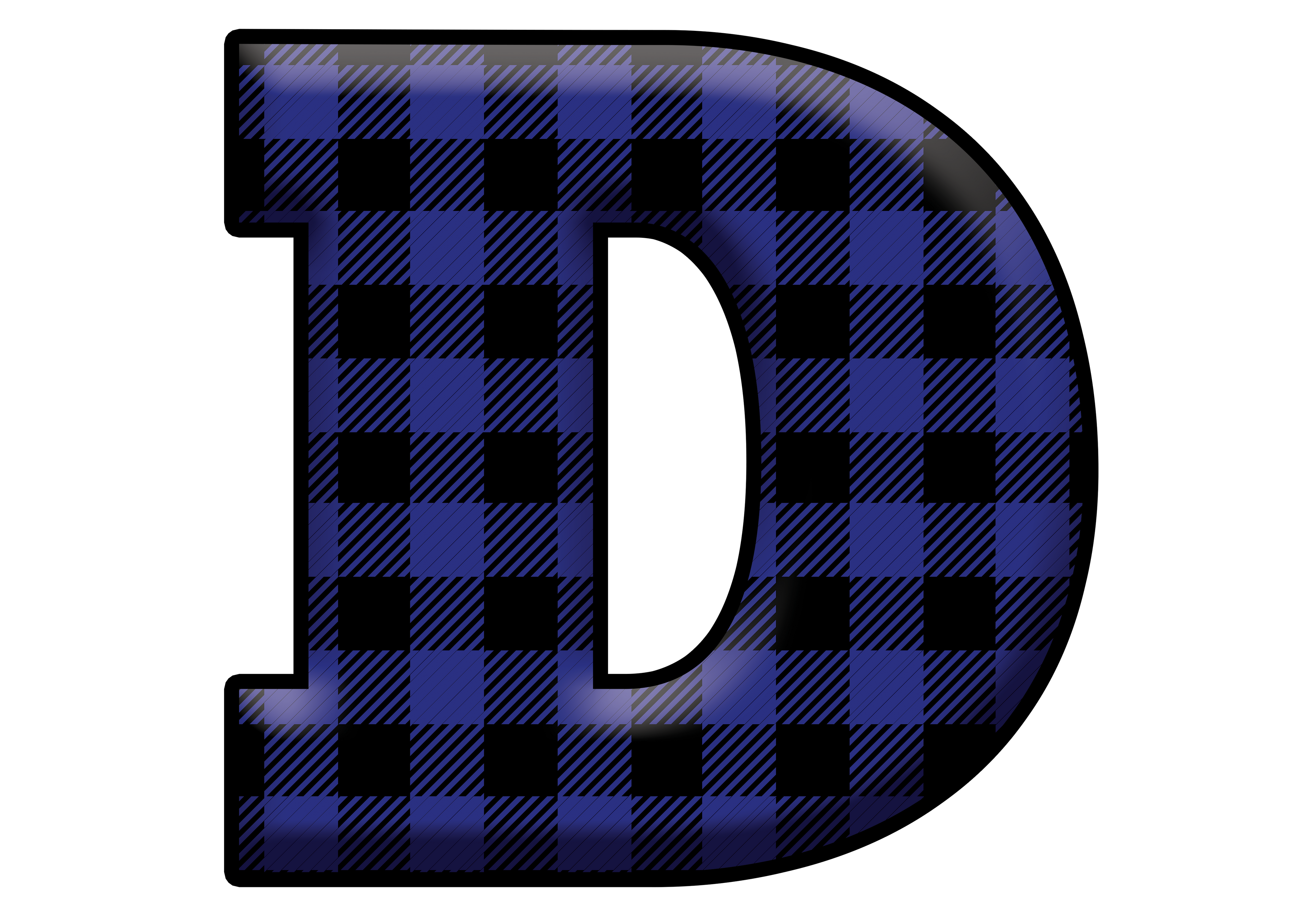 Blue Plaid Initials- Full Color Transfer