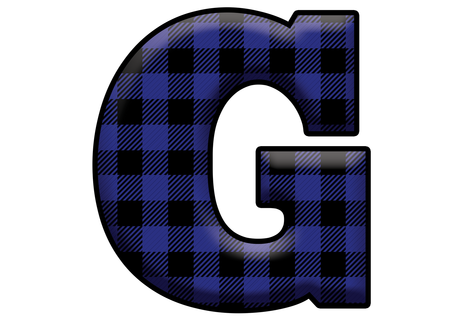 Blue Plaid Initials- Full Color Transfer