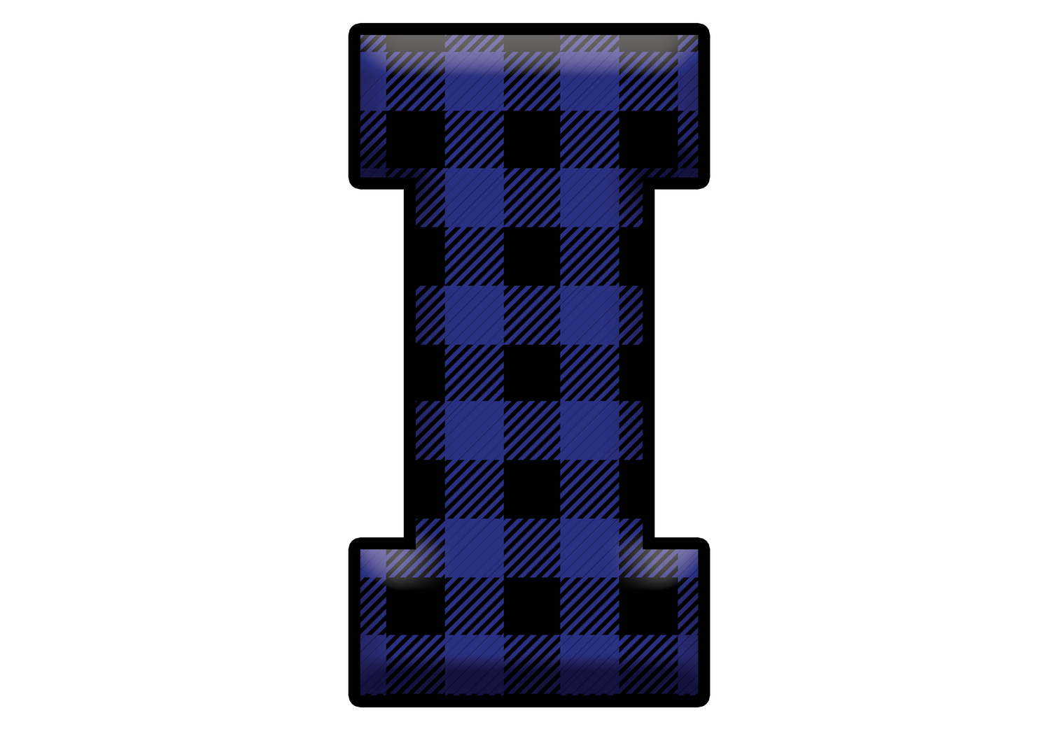 Blue Plaid Initials- Full Color Transfer