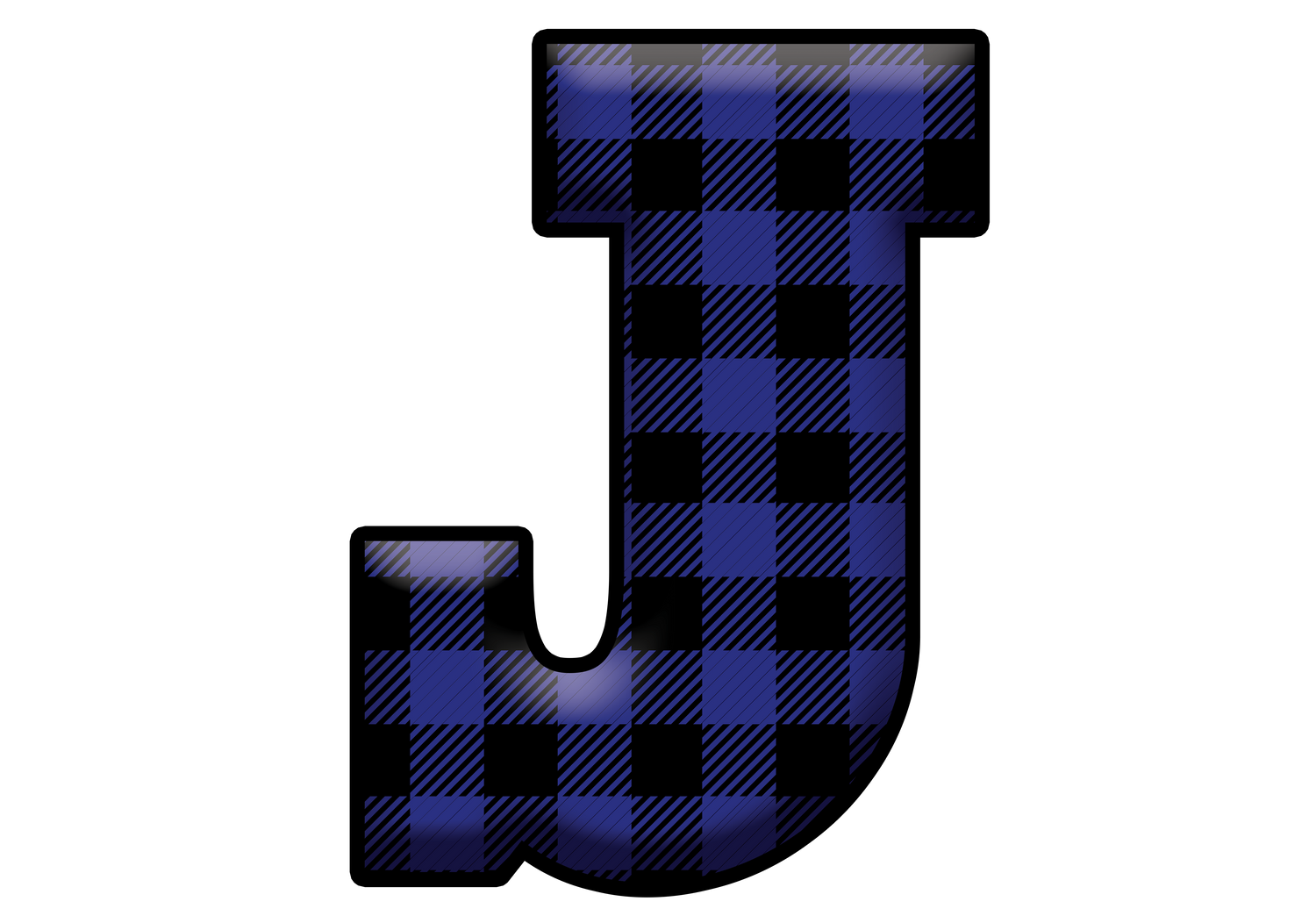 Blue Plaid Initials- Full Color Transfer