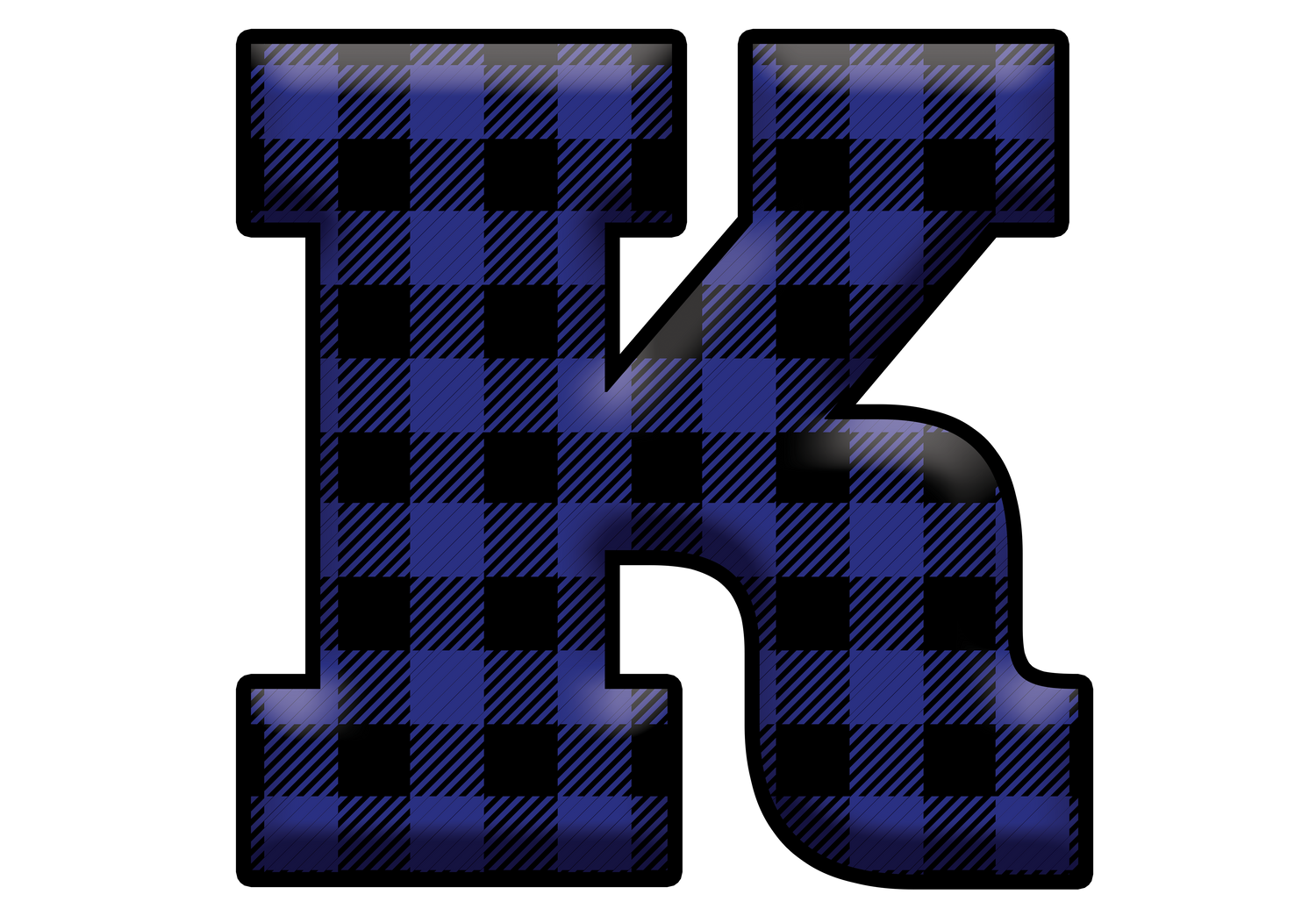 Blue Plaid Initials- Full Color Transfer