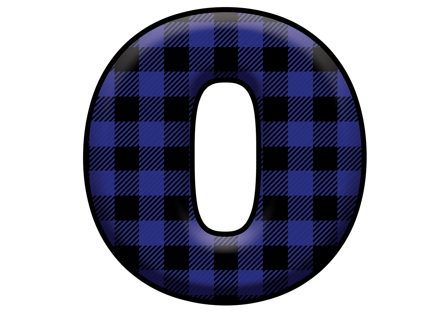 Blue Plaid Initials- Full Color Transfer