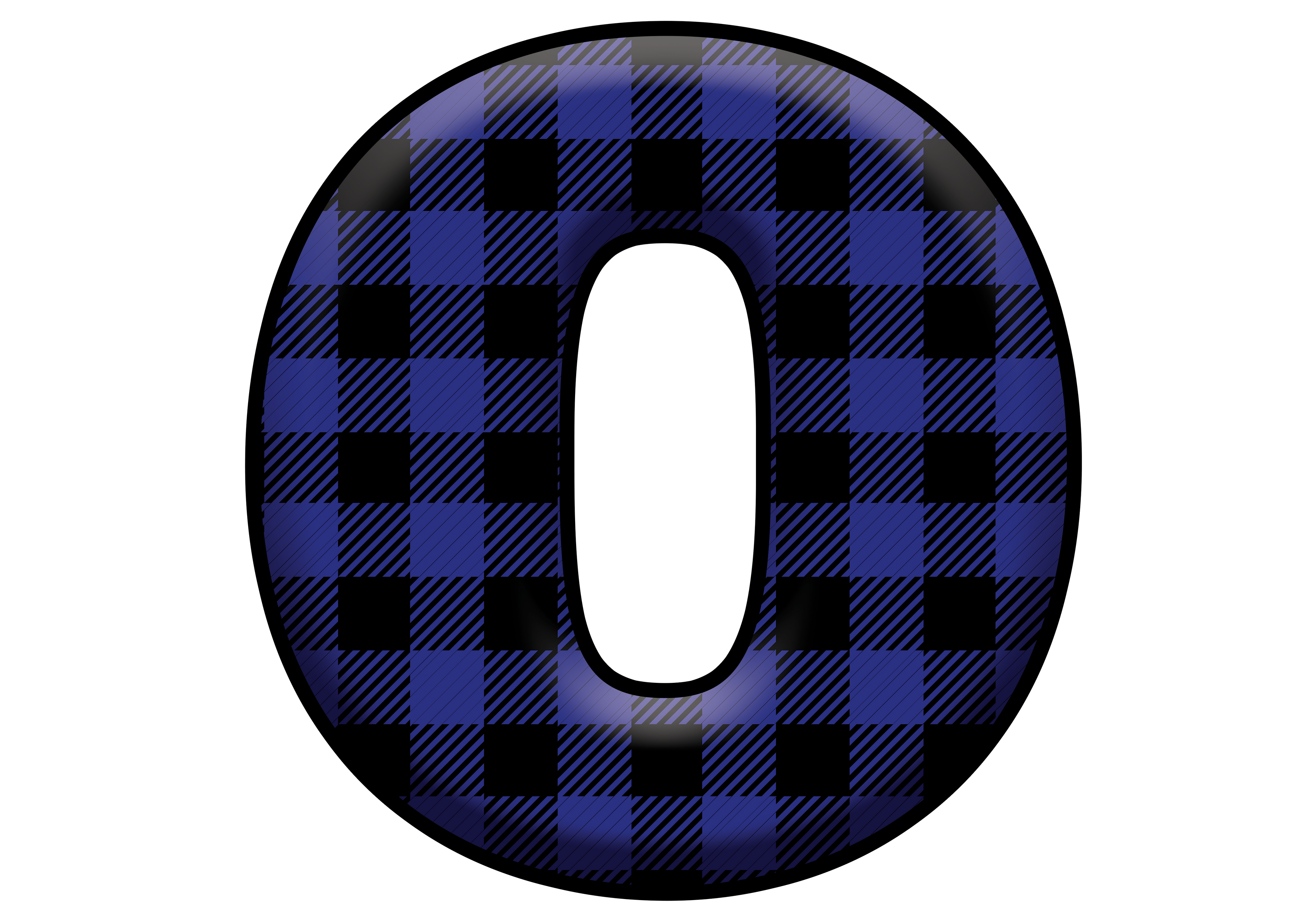 Blue Plaid Initials- Full Color Transfer