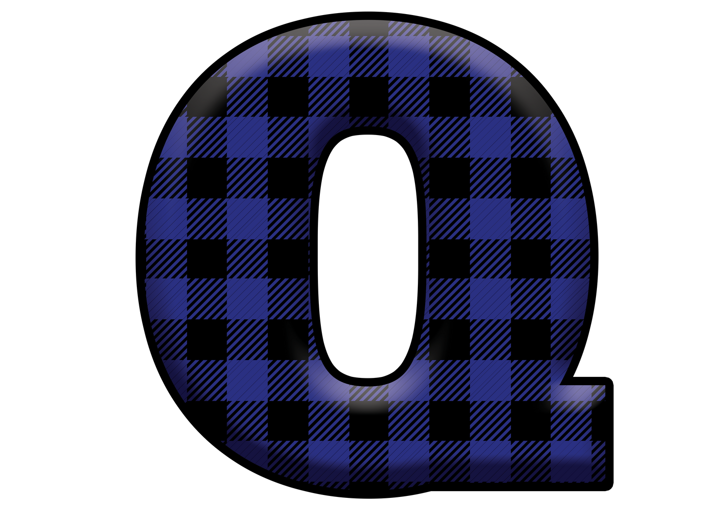 Blue Plaid Initials- Full Color Transfer