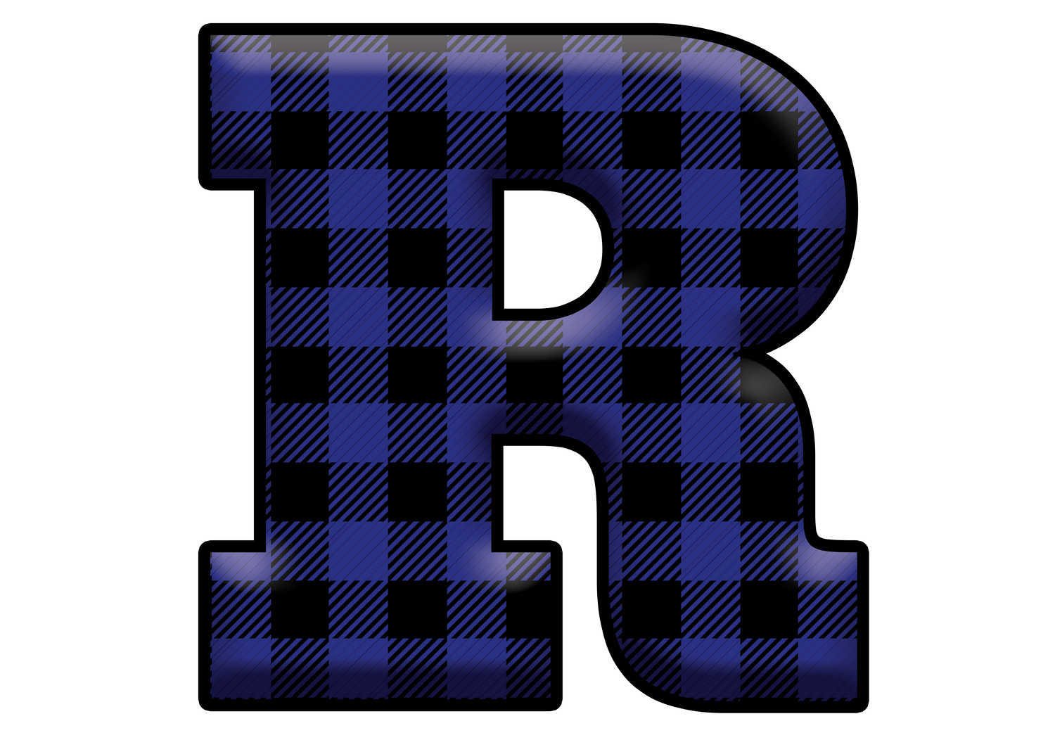 Blue Plaid Initials- Full Color Transfer