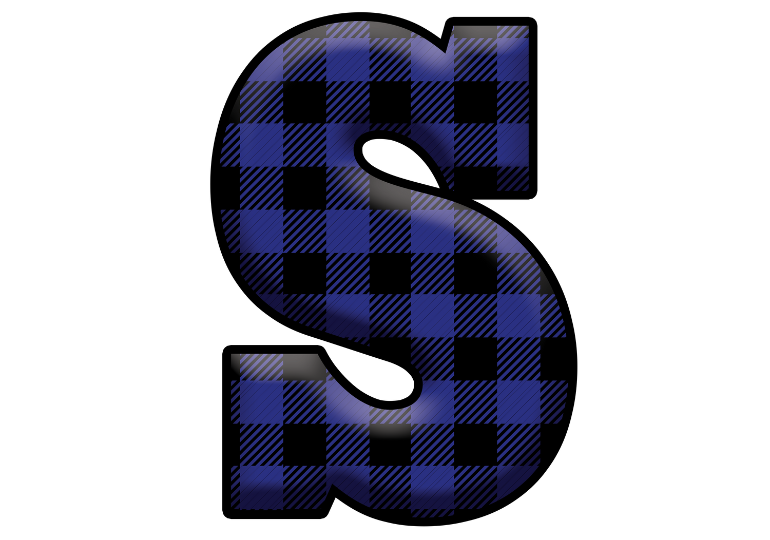 Blue Plaid Initials- Full Color Transfer