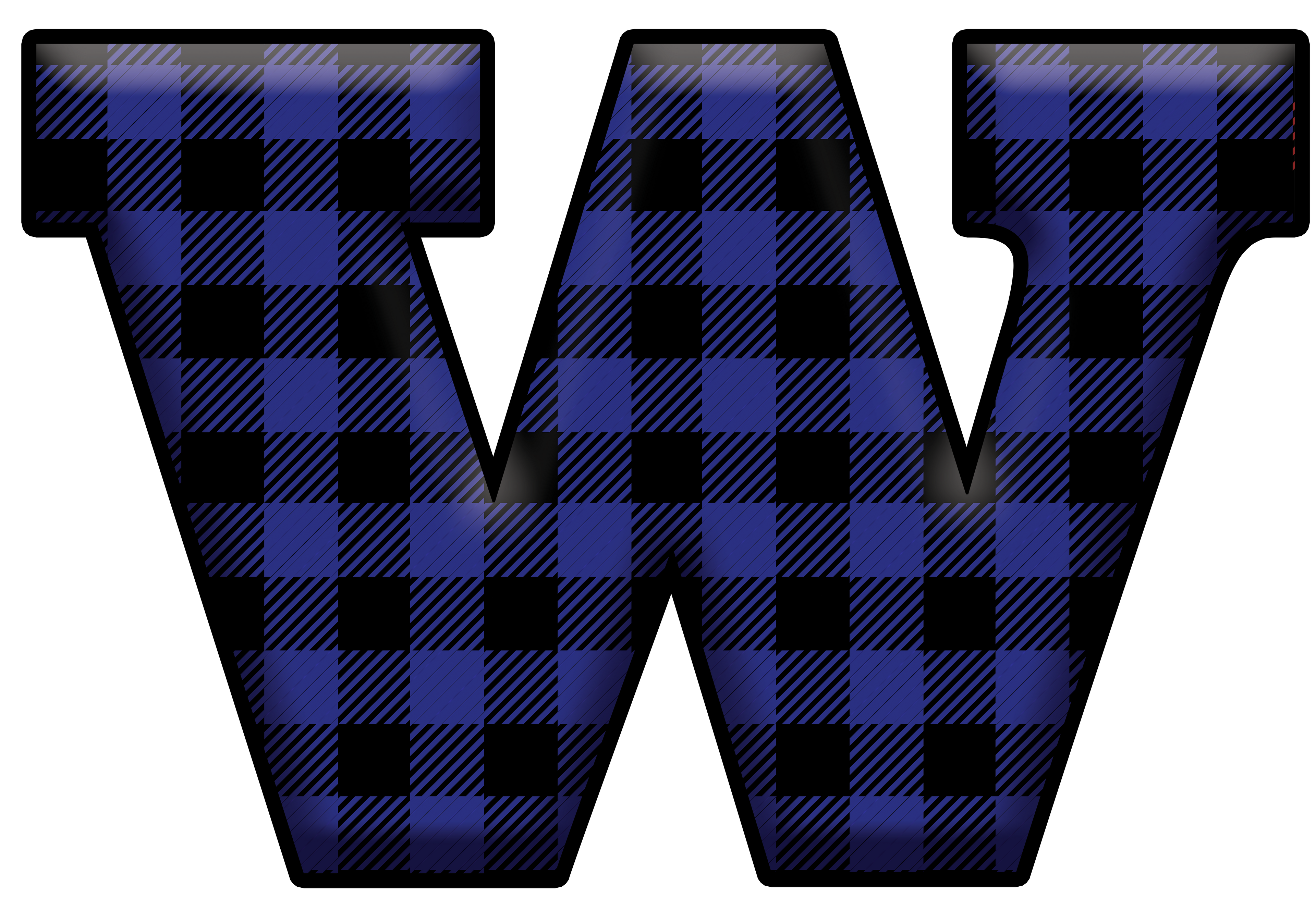 Blue Plaid Initials- Full Color Transfer