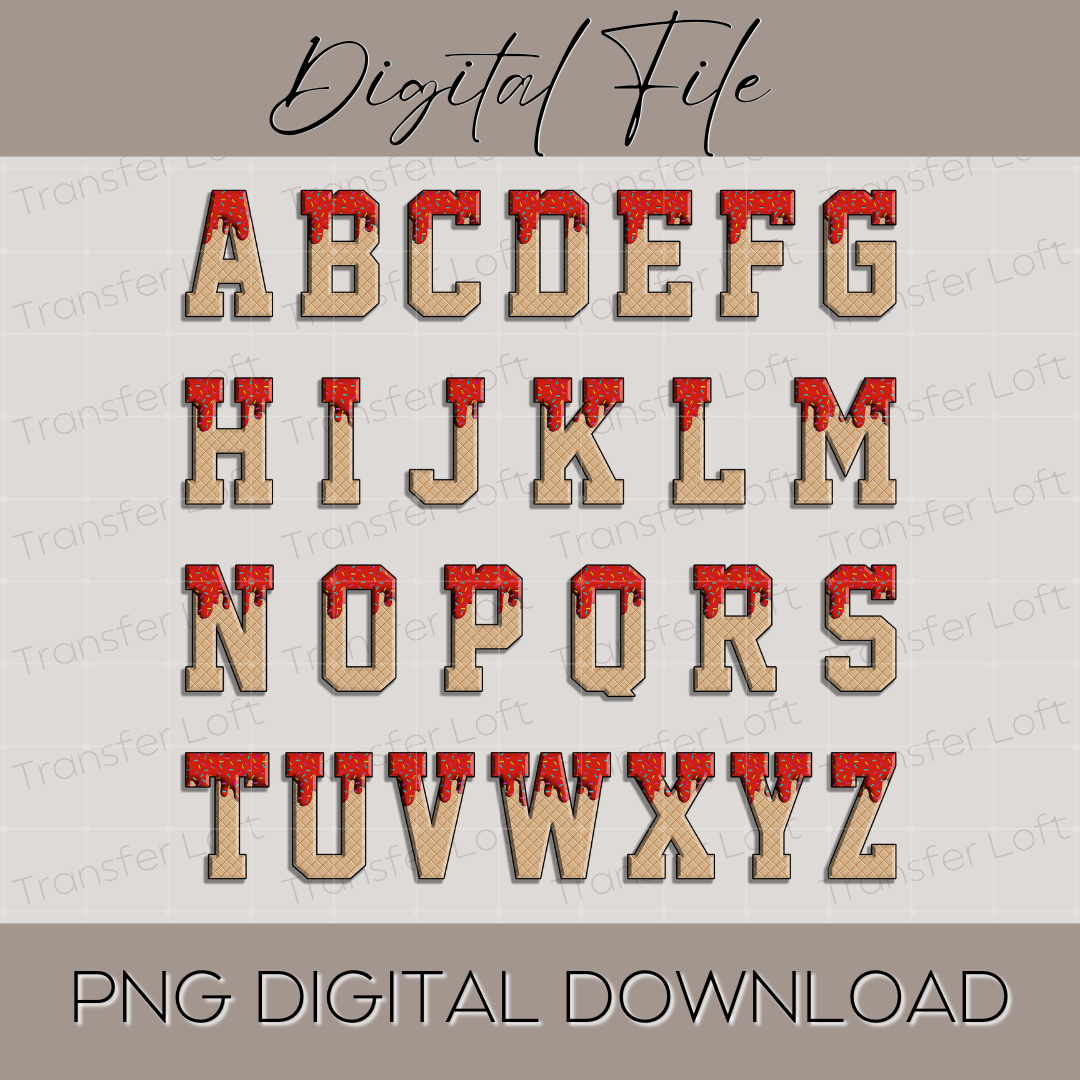 Red Ice Cream Drip Letters Png