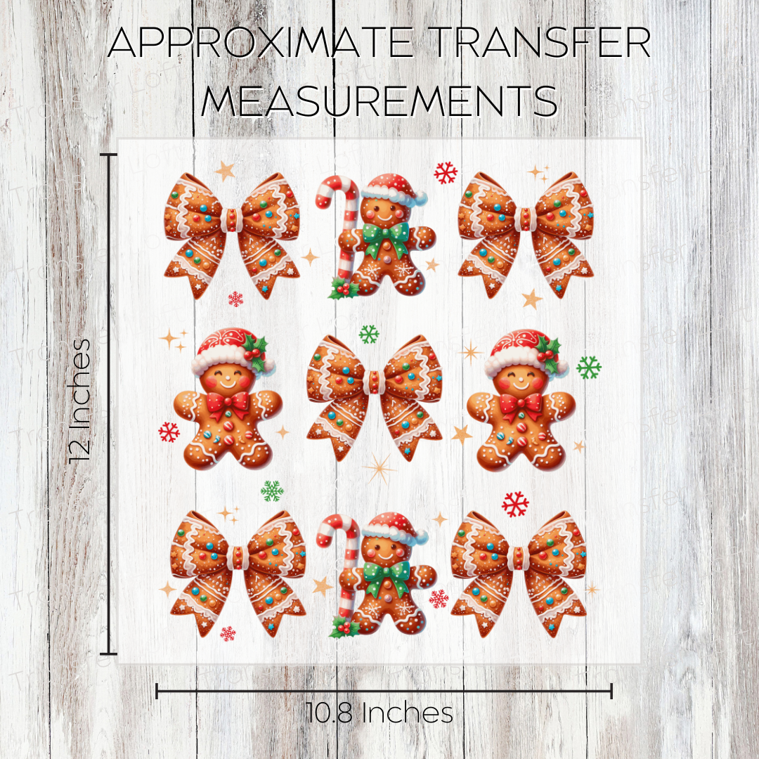 Gingerbread Coquette Bow Collage - Full Color Transfer