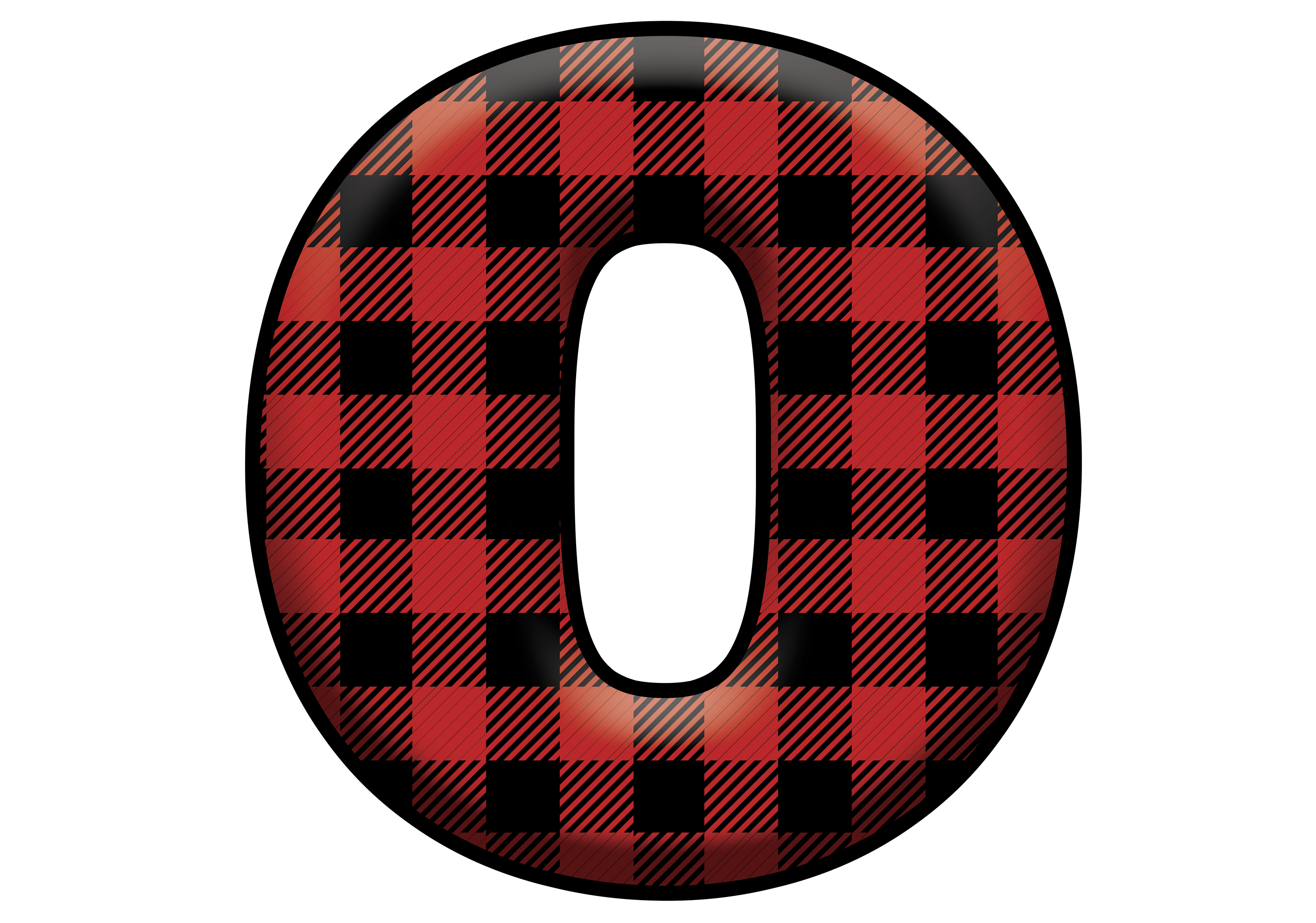 Red Plaid Initials- Full Color Transfer